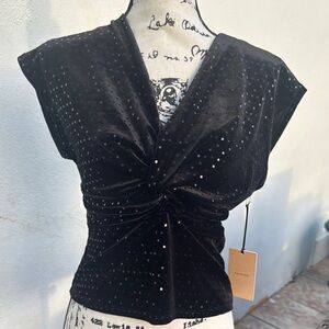 Halogen Black sparkly Top